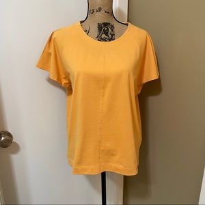 Free Assembly Butterfly Flutter Sleeve Gold Blouse -Large NWT